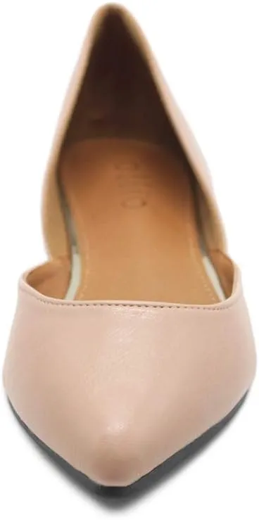 Ollio Women's Shoes Faux Leather Slip On Comfort Light Pointed Toe Ballet Flats F113