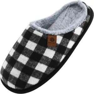 ONCAI Mens Cozy Memory Foam Scuff Slippers Slip On Warm House Shoes Indoor/Outdoor with Best Arch Support
