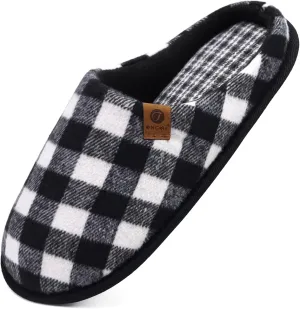 ONCAI Mens Cozy Memory Foam Scuff Slippers Slip On Warm House Shoes Indoor/Outdoor with Best Arch Support