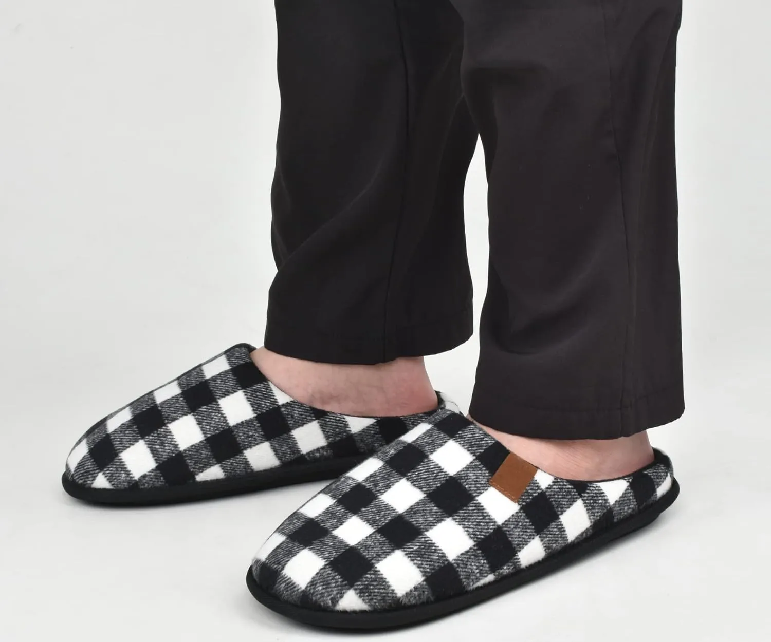 ONCAI Mens Cozy Memory Foam Scuff Slippers Slip On Warm House Shoes Indoor/Outdoor with Best Arch Support