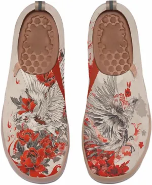 Onehorse Women's Painted Travel Shoes Breathable Knitted Mesh Loafers Slip-On Lightweight Fashion Sneakers
