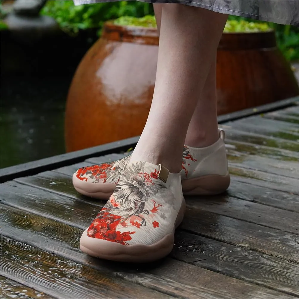 Onehorse Women's Painted Travel Shoes Breathable Knitted Mesh Loafers Slip-On Lightweight Fashion Sneakers