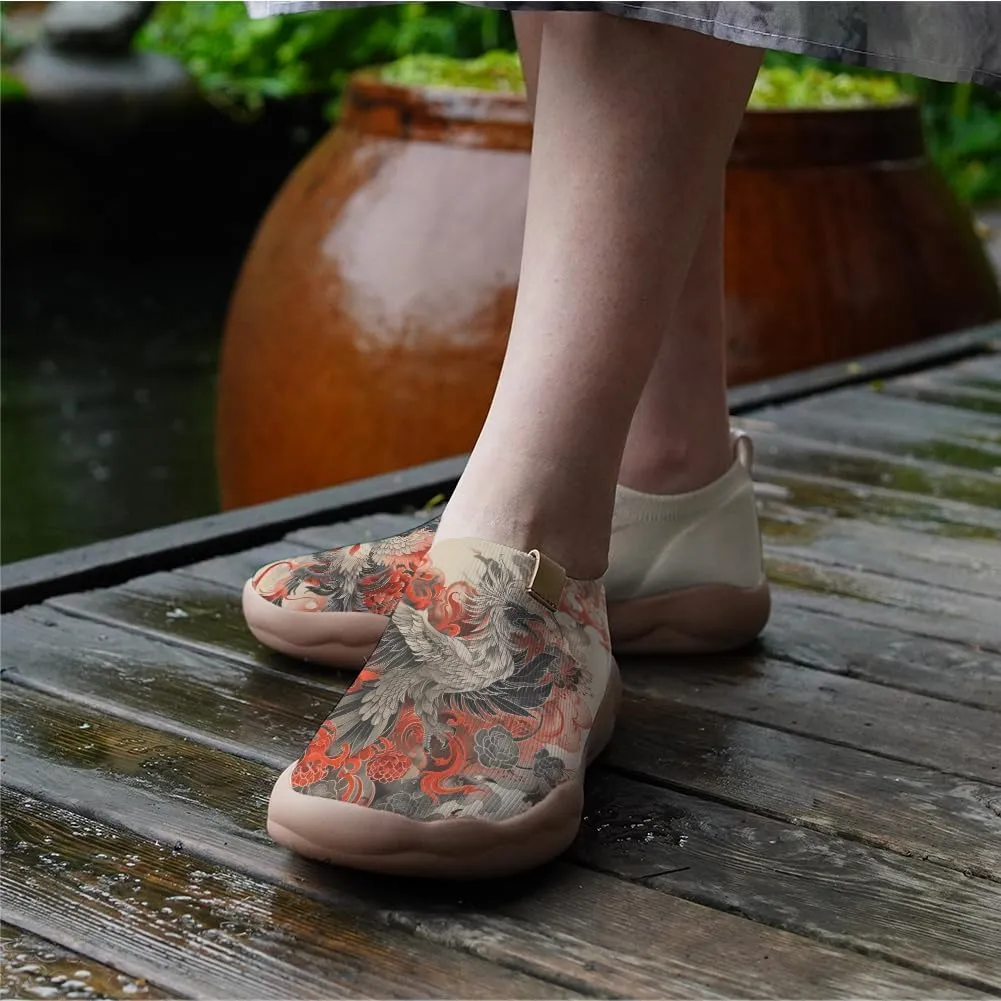 Onehorse Women's Painted Travel Shoes Breathable Knitted Mesh Loafers Slip-On Lightweight Fashion Sneakers
