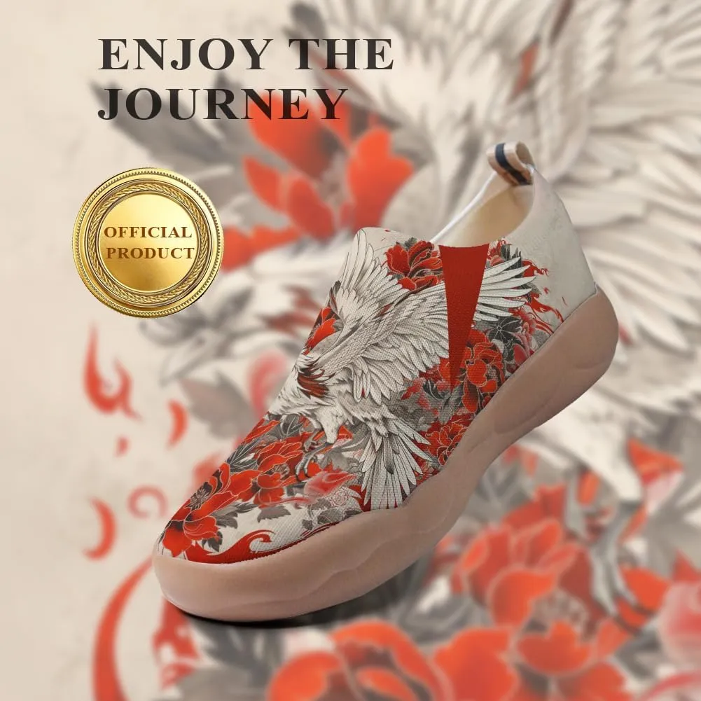 Onehorse Women's Painted Travel Shoes Breathable Knitted Mesh Loafers Slip-On Lightweight Fashion Sneakers
