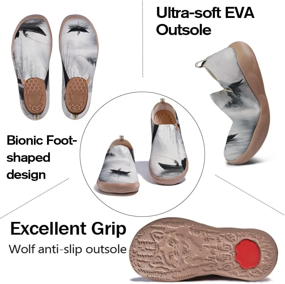 Onehorse Women's Sneakers Casual Travel Shoes Slip-On Lightweight Comfortable Artistic Flowers Loafers