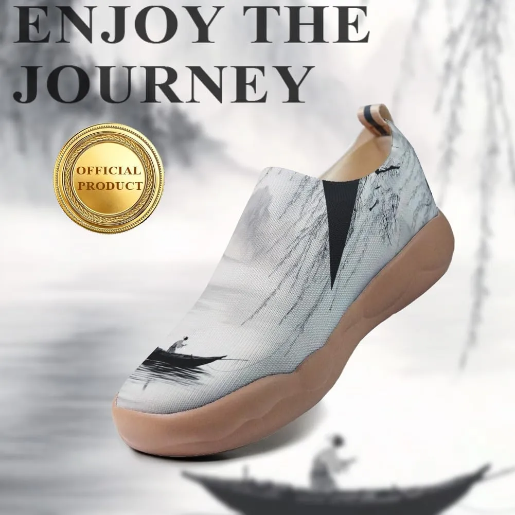 Onehorse Women's Sneakers Casual Travel Shoes Slip-On Lightweight Comfortable Artistic Flowers Loafers