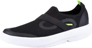 OOFOS OOmg Low Shoe, White & Black - Men’s Size 10 - Lightweight Recovery Footwear - Reduces Stress on Feet, Joints & Back - Machine Washable