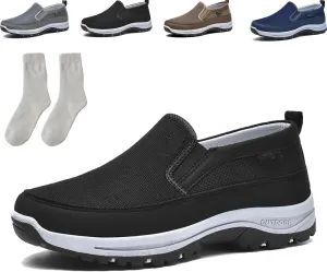 Orthoture Mens Shoes, Orthowalkway Mens Shoes Slip On, Men's Canvas Loafers,Outdoor Casual Non Slip Sneakers