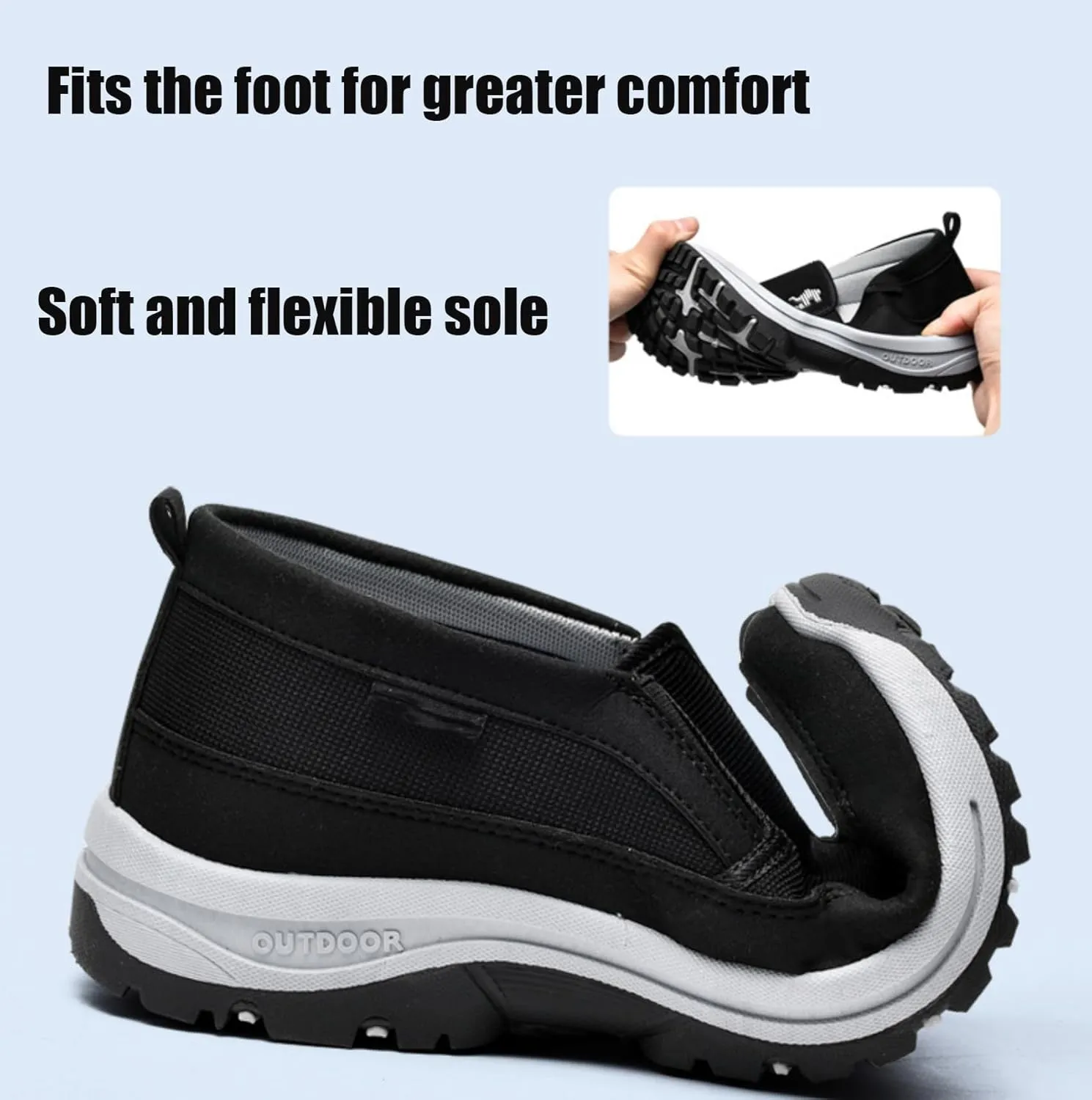 Orthoture Mens Shoes, Orthowalkway Mens Shoes Slip On, Men's Canvas Loafers,Outdoor Casual Non Slip Sneakers