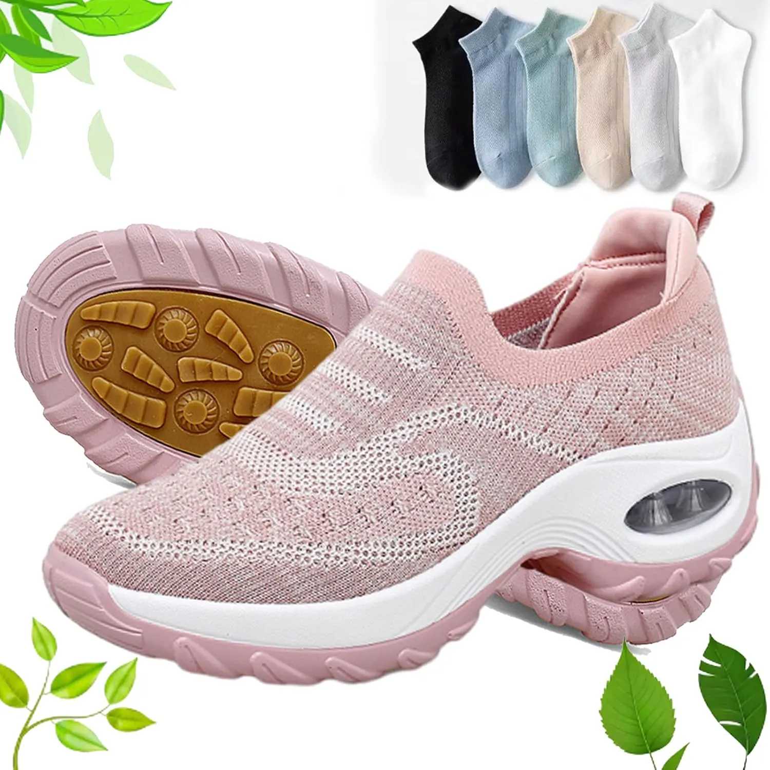 Orthoture Womens Shoes,Arch Support Non Slip Orthoture Shoes,Air Cushion Slip-On Walking Shoes