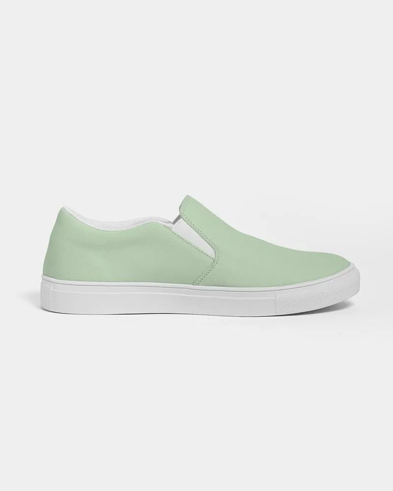 Pale Pastel Green Slip-On Canvas Sneakers | Men's | Bright Pale Pastel Green | C22M0Y30K0