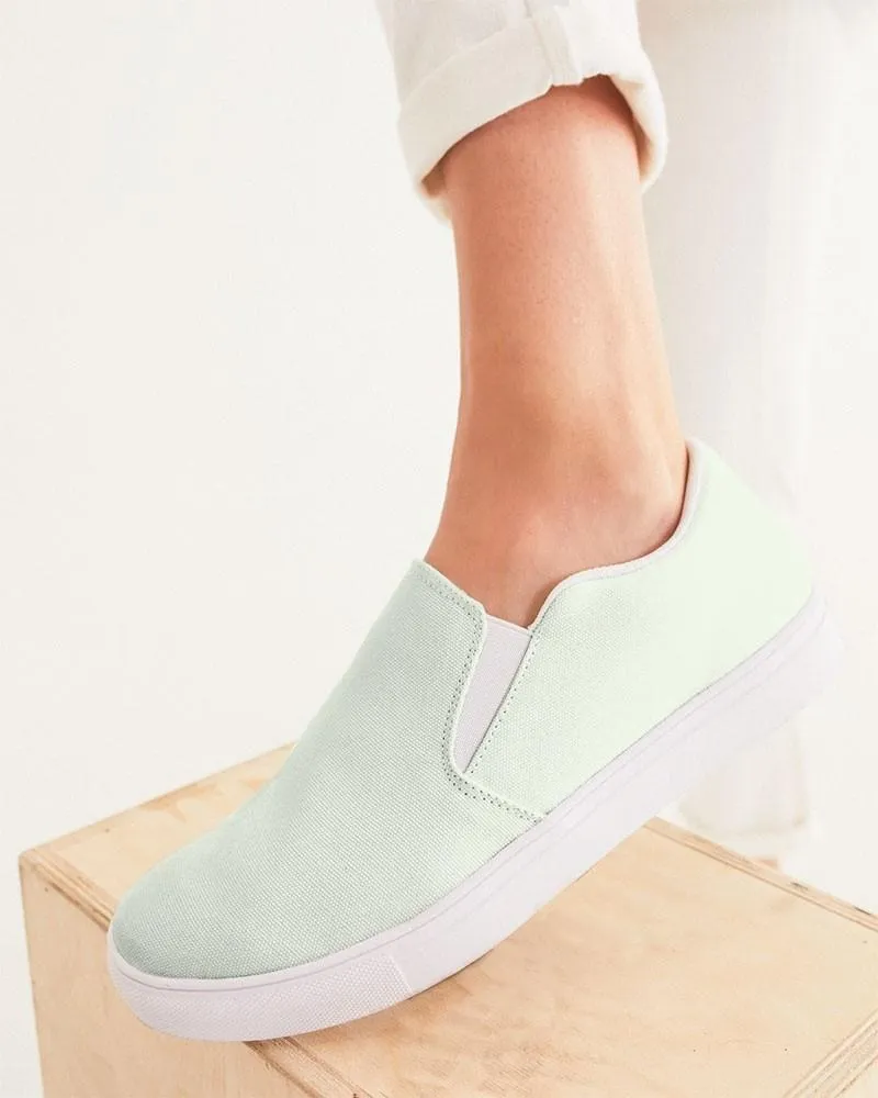 Pale Warm Green Slip-On Canvas Sneakers | Women's | Bright Pale Warm Green | C5M0Y10K0