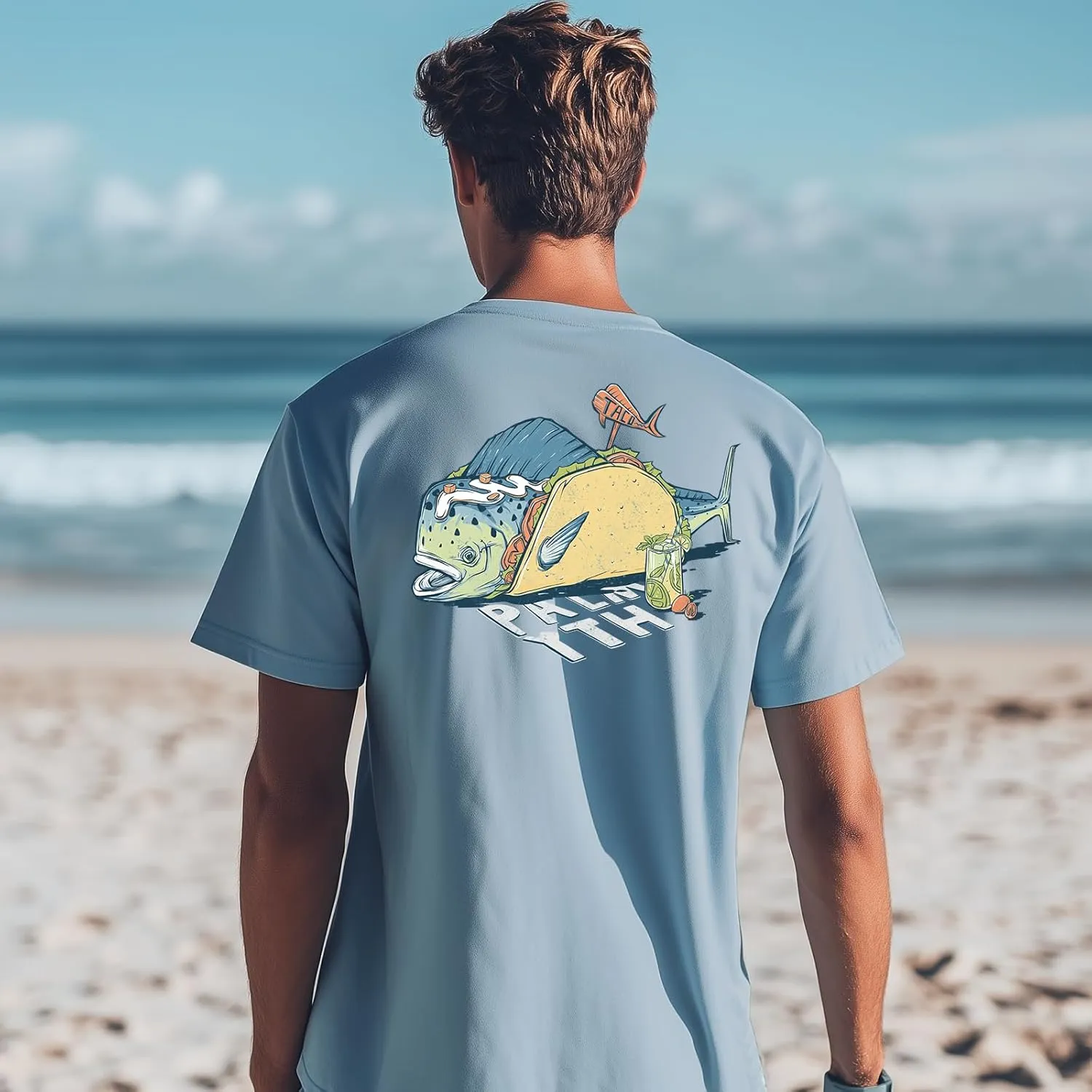 Palmyth Mens Fishing Shirts Short Sleeve UPF 50  T-Shirt UV Sun Protection SPF Tee Quick Dry