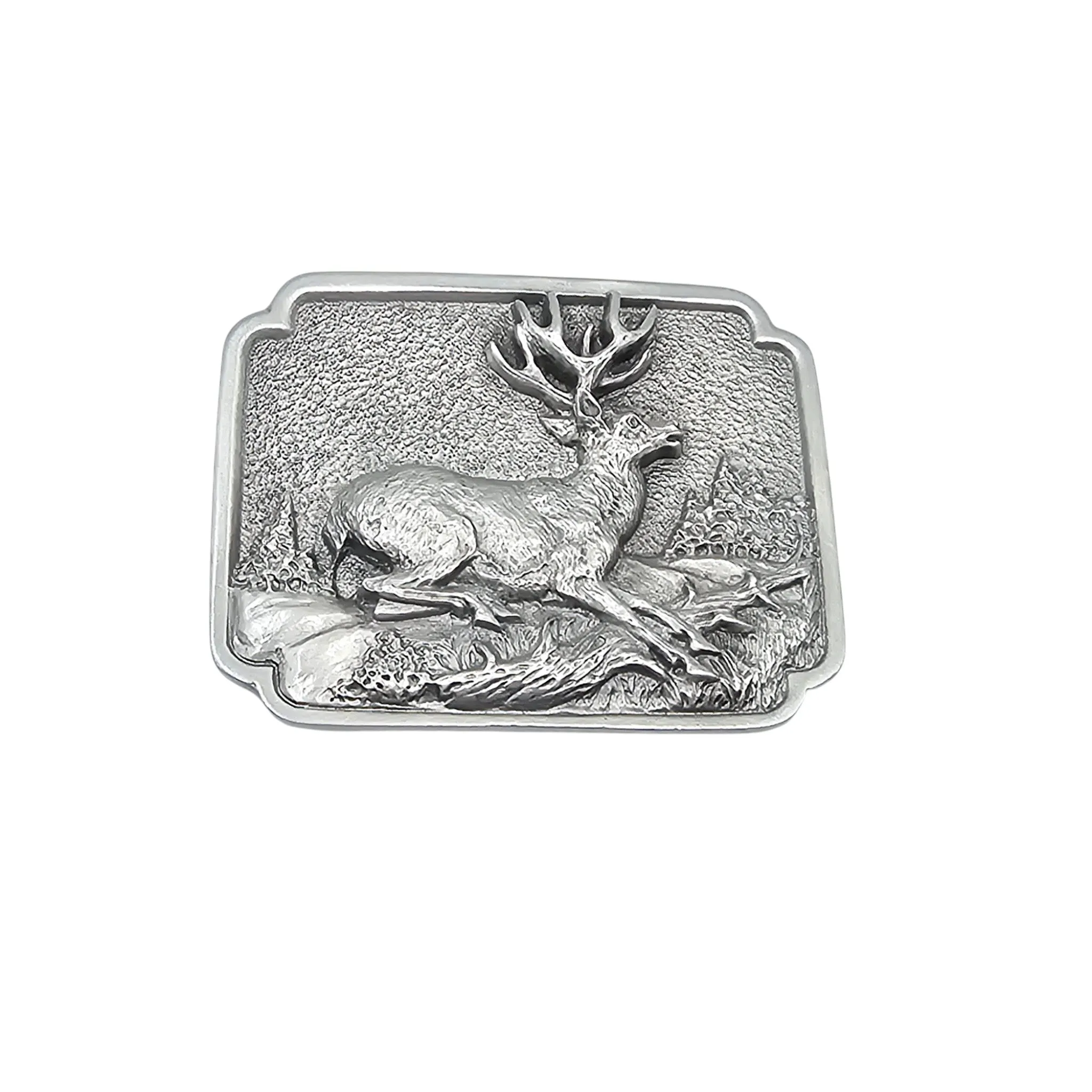 Pewter Belt Buckle Featuring a Mule Deer Buck # D-13