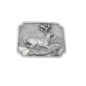 Pewter Belt Buckle Featuring a Mule Deer Buck # D-13