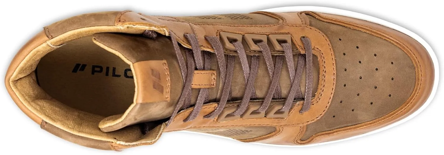 Piloti Driving Shoes for Men, Drift Mid Italian Nubuck Leather High Top Everyday Driving Sneaker