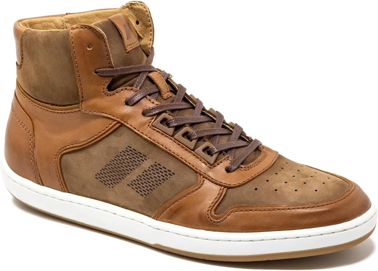 Piloti Driving Shoes for Men, Drift Mid Italian Nubuck Leather High Top Everyday Driving Sneaker