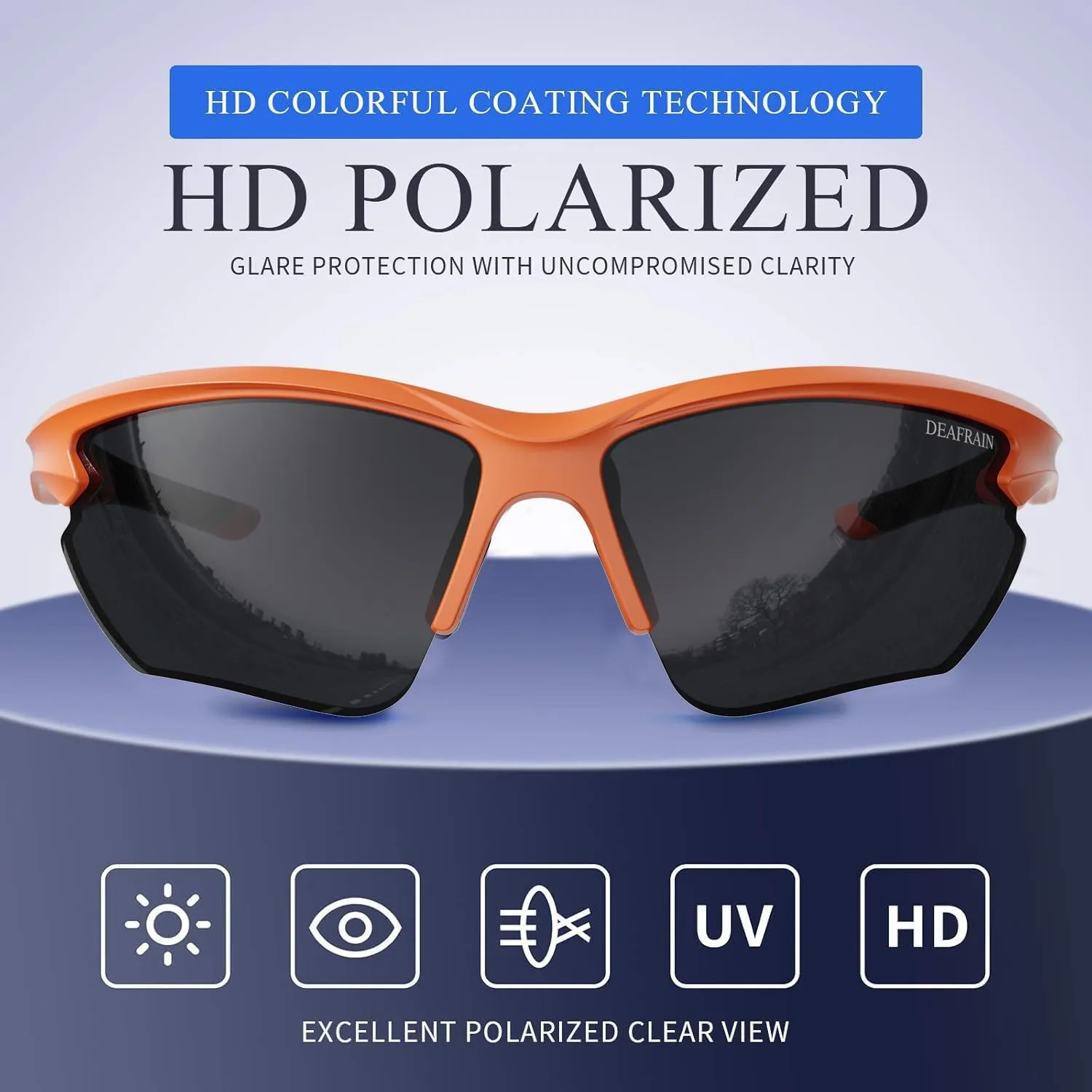 Polarized Sports Sunglasses for Men Women Cycling Running Fishing Glasses TR90 Unbreakable Frame UV Protection