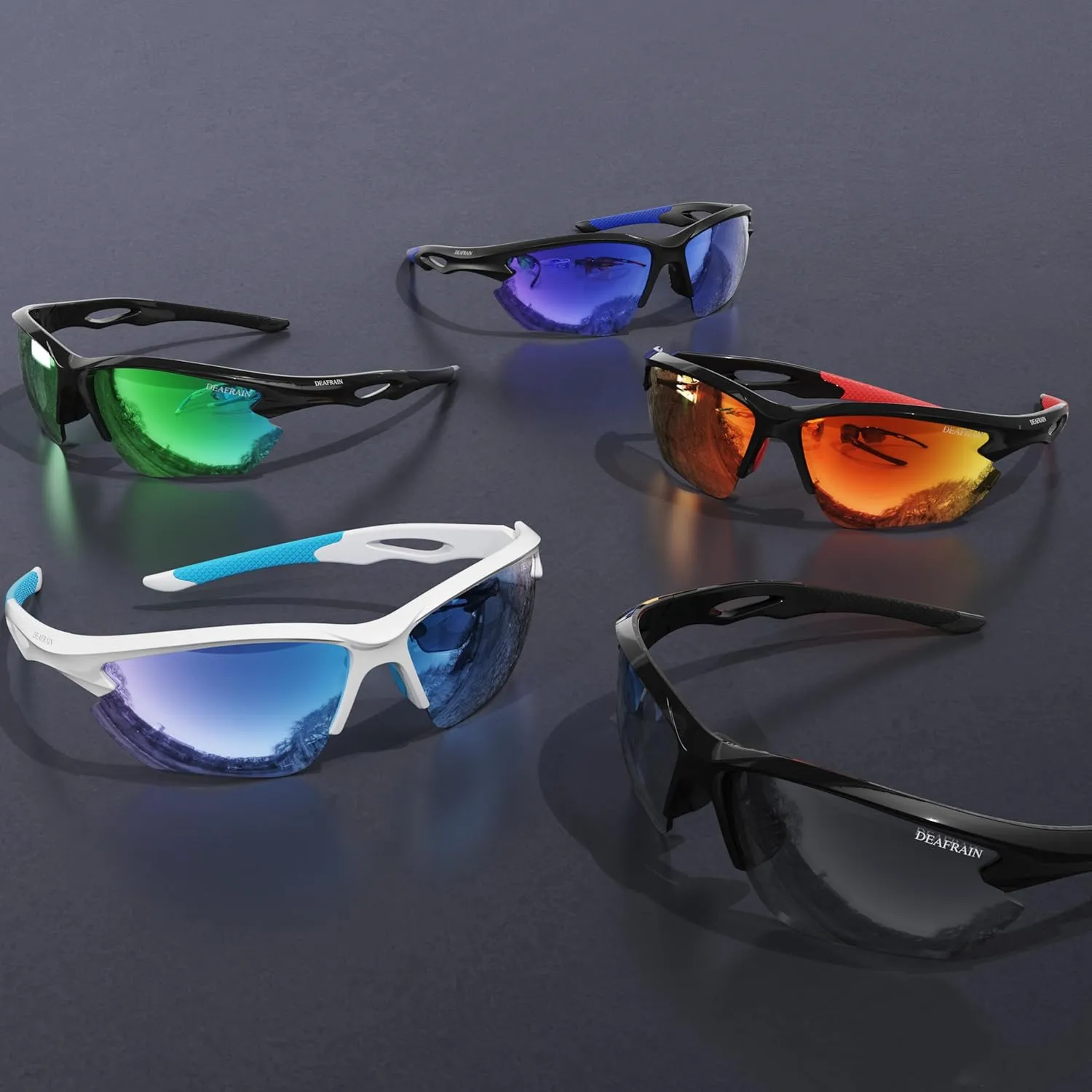 Polarized Sports Sunglasses for Men Women Cycling Running Fishing Glasses TR90 Unbreakable Frame UV Protection