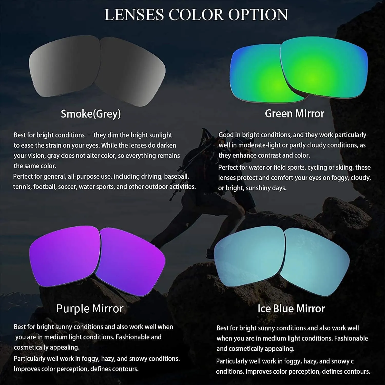 Polarized Sports Sunglasses for Men Women Cycling Running Fishing Glasses TR90 Unbreakable Frame UV Protection