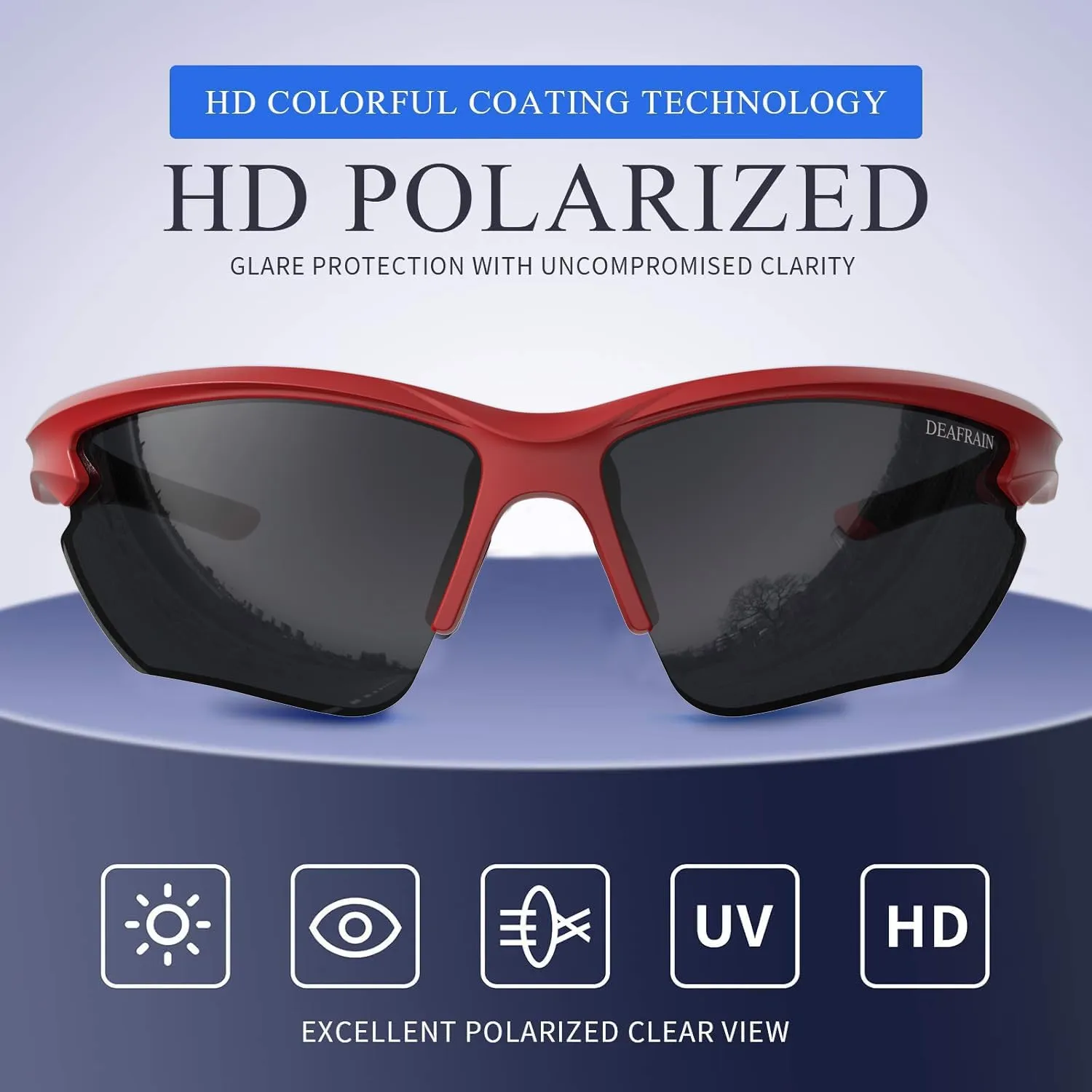 Polarized Sports Sunglasses for Men Women Cycling Running Fishing Glasses TR90 Unbreakable Frame UV Protection
