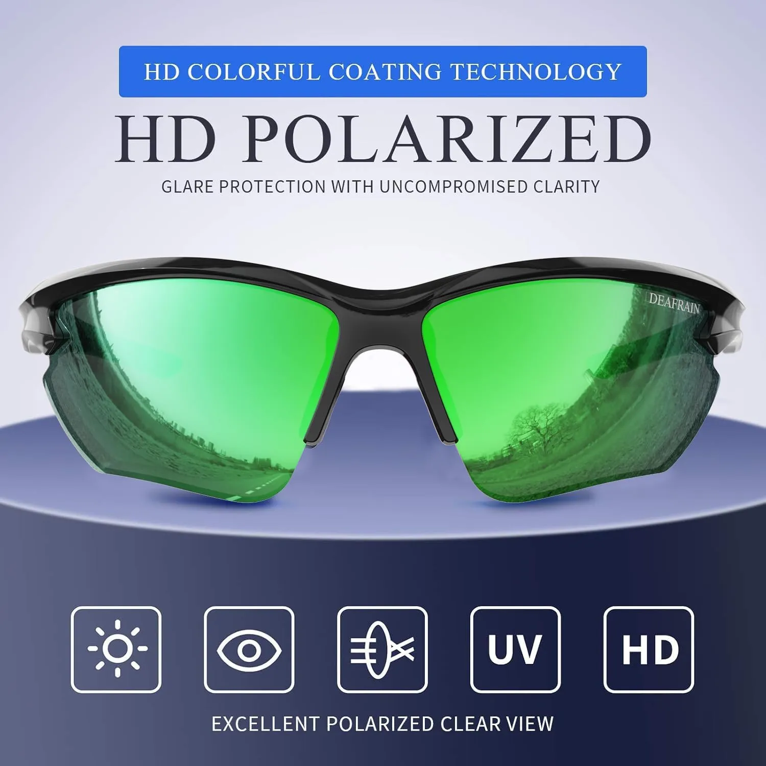 Polarized Sports Sunglasses for Men Women Cycling Running Fishing Glasses TR90 Unbreakable Frame UV Protection