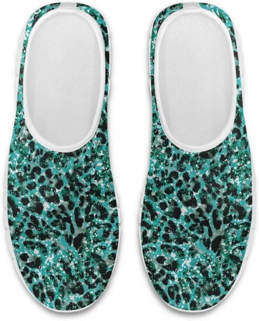 Pop Leopard Print Slip on Shoes Women Low Top Casual Mesh Shoes with Arch Support Insole Business Work Outdoor Sneaker