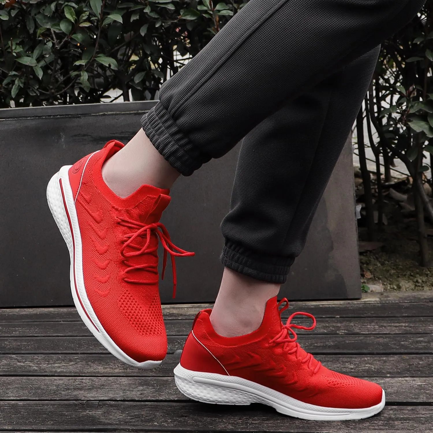 Pujcs Mens Walking Shoes Non Slip Running Shoes Breathable Slip on Sneakers Lightwight Gym Tennis Shoes for Men