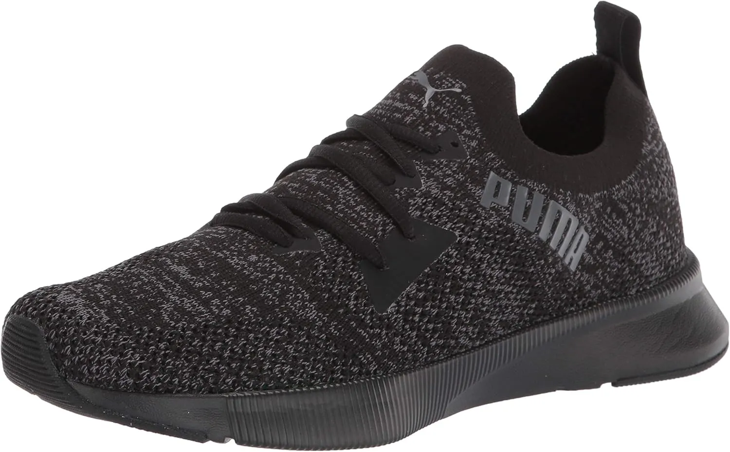 PUMA mens Flyer Runner, Puma Black-Asphalt, 10.5 M US