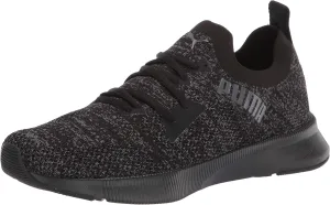 PUMA mens Flyer Runner, Puma Black-Asphalt, 10.5 M US