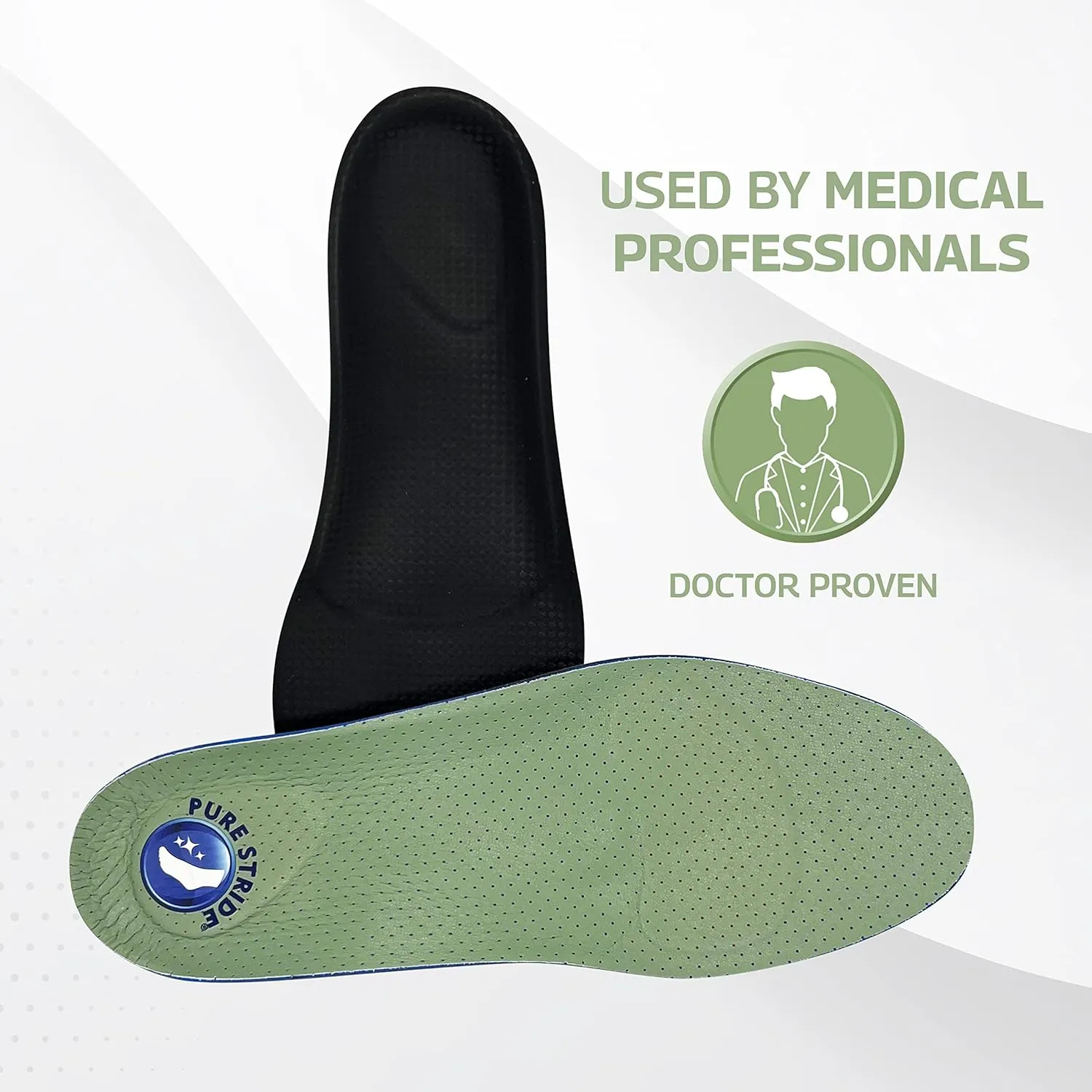 Pure Stride Golf Orthotics - Full Length Shoe Insert for Golfers with Arch Heel and Metatarsals Support - Pain Relief for Plantar Fasciitis Heel Spurs and Metatarsalgia (Golf, M9-9.5/W11-11.5)