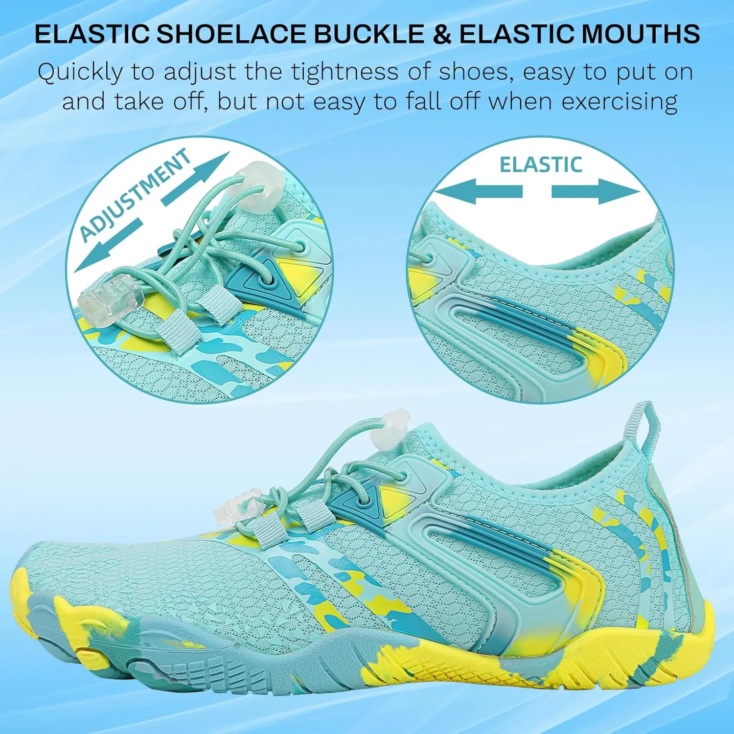 Quick Dry Water Shoes - Barefoot Swim Shoes for Women & Men, Non-Slip Aqua Shoes for Beach, River, Pool & Hiking