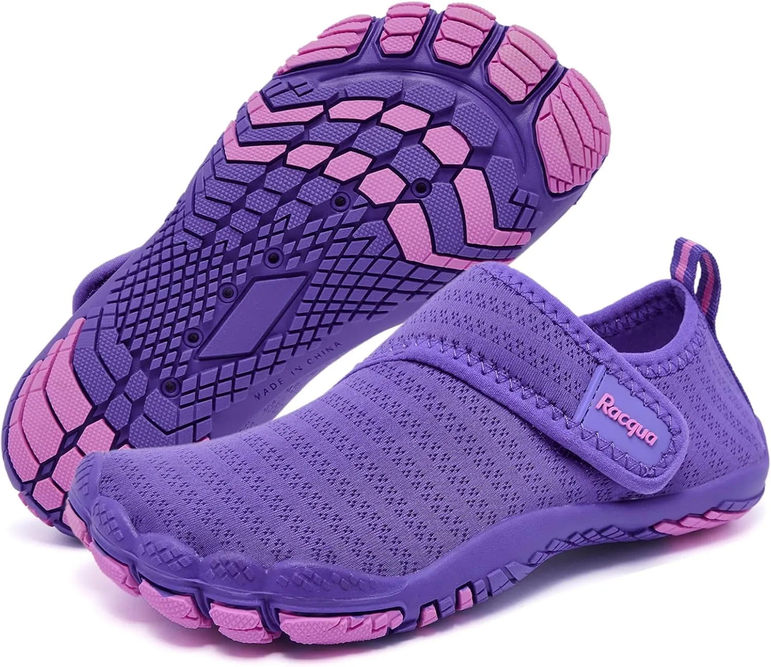 Racqua Boy's Girl's Kids Toddler Water Shoes Quick Dry Barefoot Lightweight Pool Swim Beach Sport Aqua Shoes(Toddler/Little Kid/Big Kid)