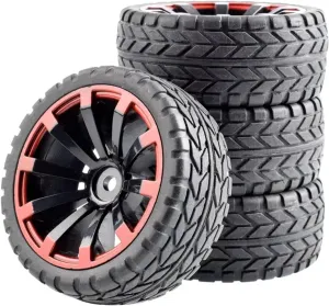 RC Tyre Set for HSP for Tamiya for HPI for Kyosho for Sakura 94122 94123 for D3 4 for CS for Tt02 9068 4pc 1/10 Car Tires 26 * 64MM Wheel Rubber Tyre(B)