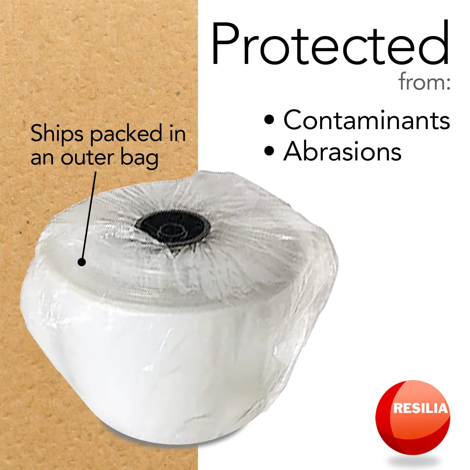 RESILIA Lay Flat Poly Tubing - Food-Grade Polyethylene, Custom Poly Bag Packaging Solution, 12 Inches x 500 Feet, 2-Mil Thickness, 1 Roll, Made in the USA
