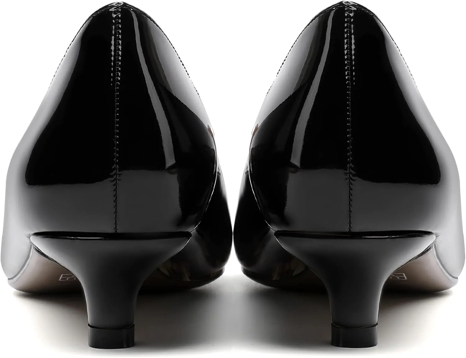 ROSERWISH Womens Office Slip On Pointed Toe Patent Casual Work Kitten Low Heel Pumps Dress Shoes 1.5 Inch