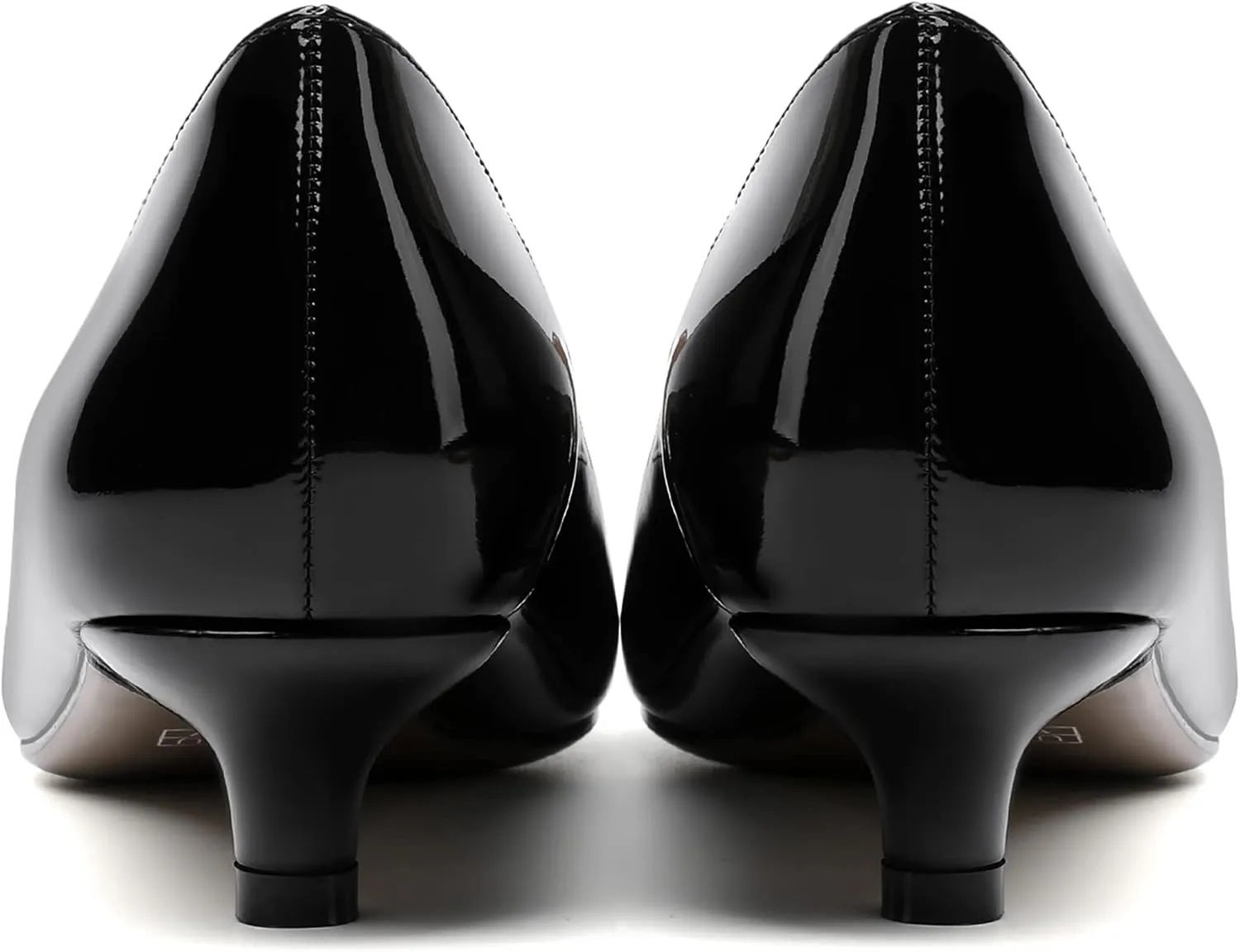 ROSERWISH Womens Office Slip On Pointed Toe Patent Casual Work Kitten Low Heel Pumps Dress Shoes 1.5 Inch
