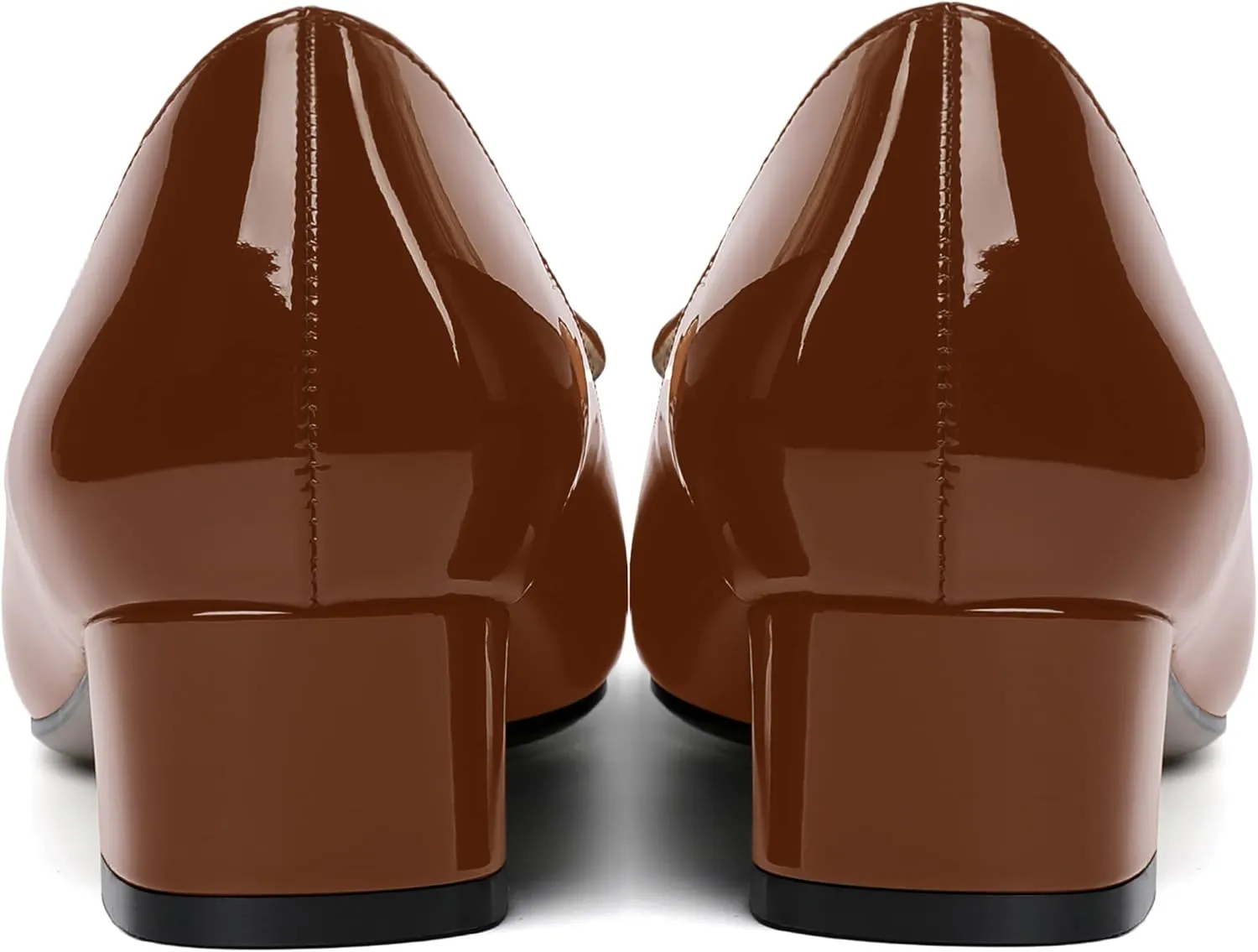 ROSERWISH Womens Slip On Patent Pointed Toe Casual Fashion Work Chunky Low Heel Pumps Shoes 1.5 Inch