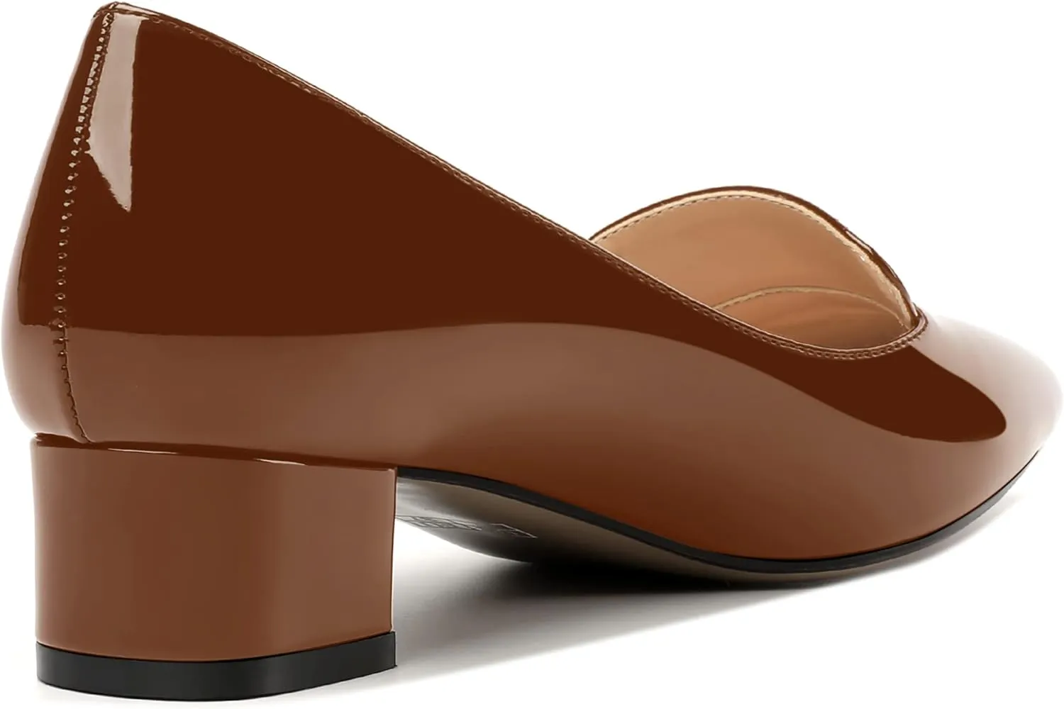 ROSERWISH Womens Slip On Patent Pointed Toe Casual Fashion Work Chunky Low Heel Pumps Shoes 1.5 Inch