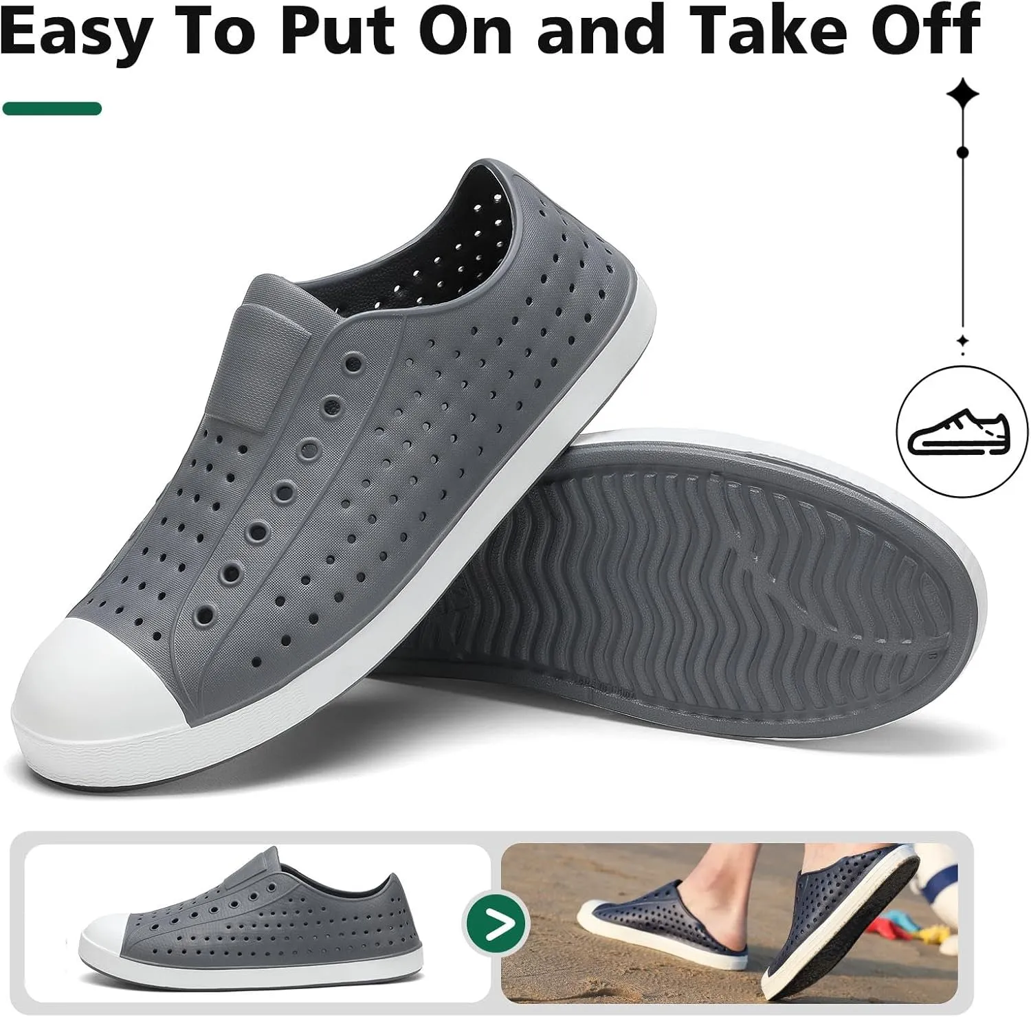 SAGUARO Mens Garden Shoes for Women Breathable Slip-On Gardening Clogs Quick Dry Non-Slip Water Shoe Outdoor Beach Sandals Aero XVII