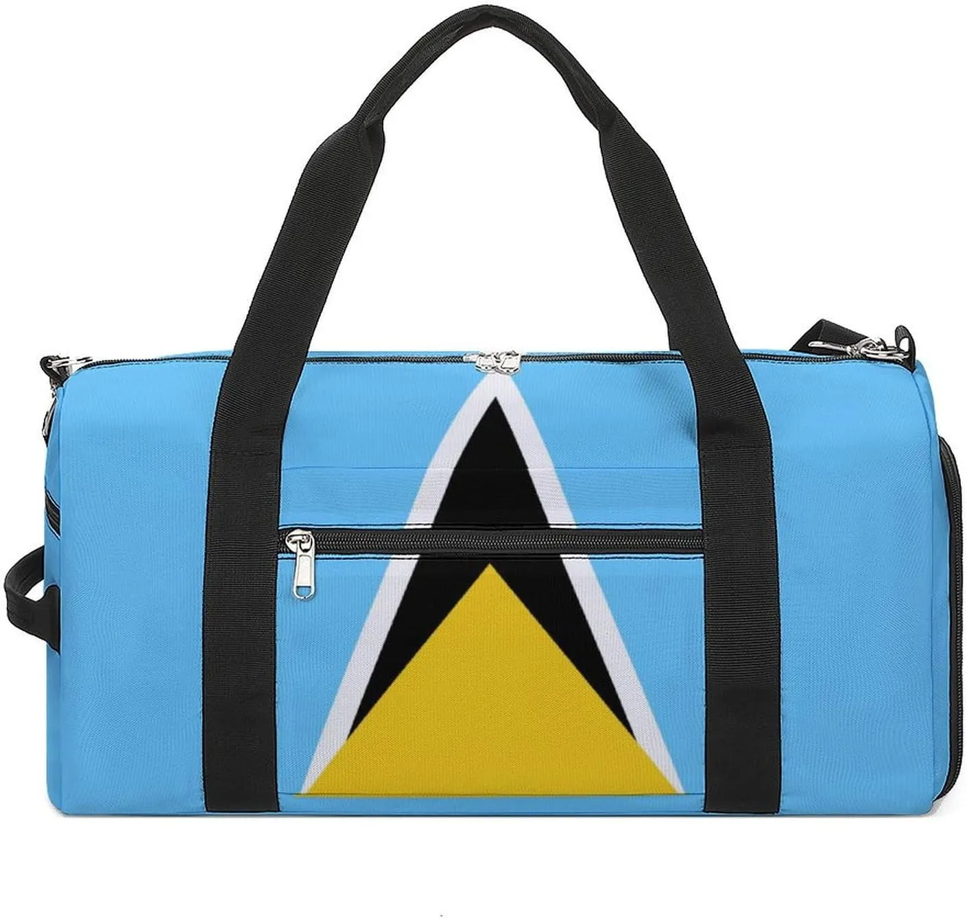 Saint Lucia Flag Gym Duffel Bag for Men Women Shoe Compartment Waterproof Lightweight Weekender