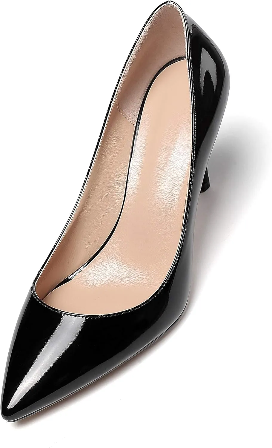 SAMMITOP Women's Pointed Toe Classic Pumps High Heels Slip On Office Party Evening Dress Shoes