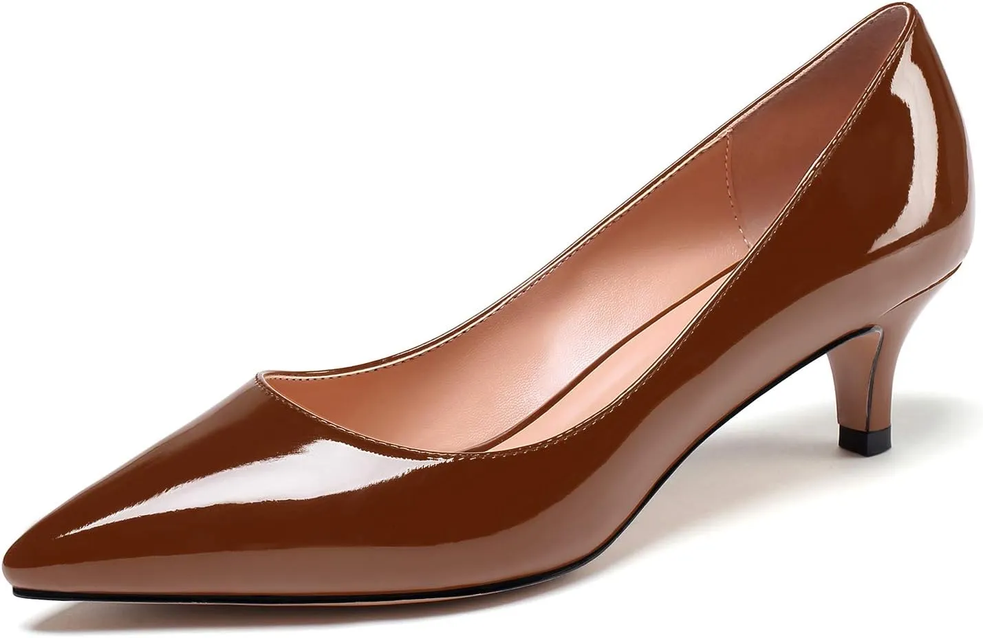 SAMMITOP Women's Pointed Toe Pumps Classic Kitten Heel Shoes Slip On Office Business Shoes