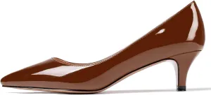 SAMMITOP Women's Pointed Toe Pumps Classic Kitten Heel Shoes Slip On Office Business Shoes