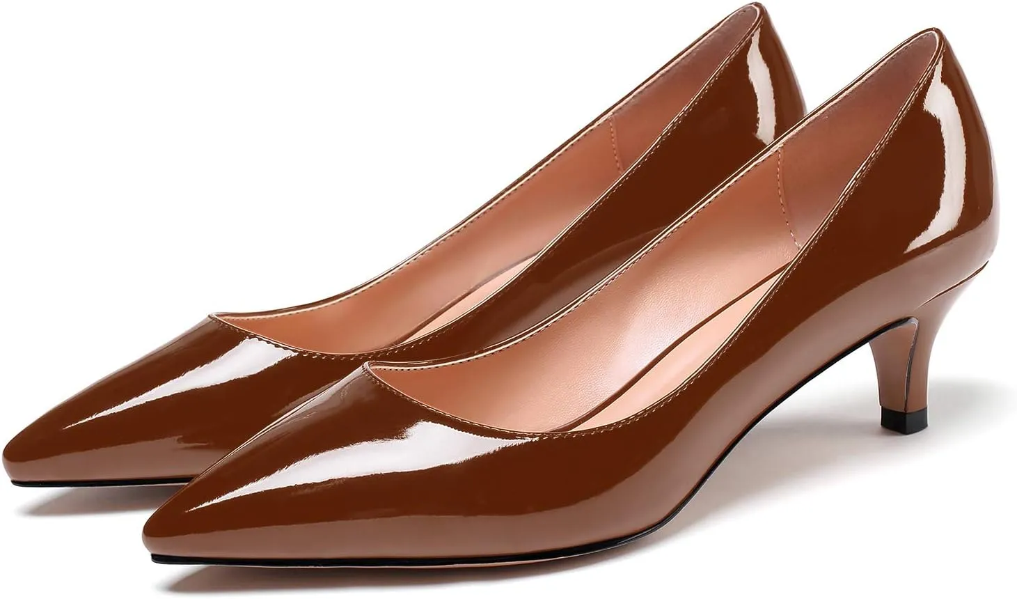 SAMMITOP Women's Pointed Toe Pumps Classic Kitten Heel Shoes Slip On Office Business Shoes
