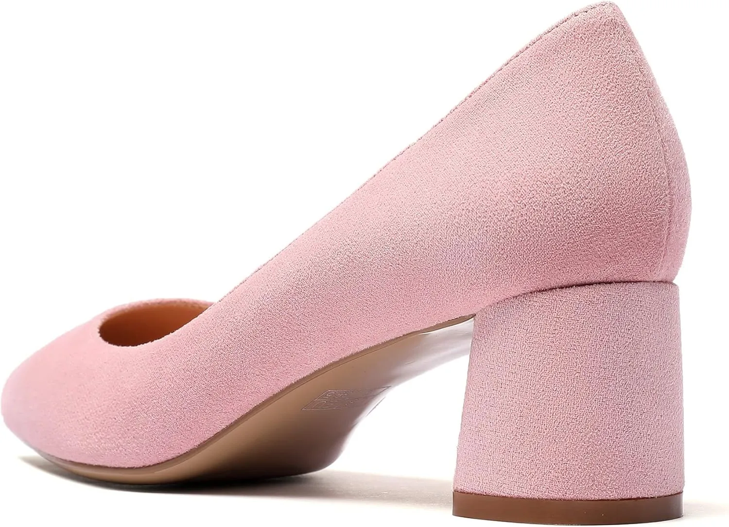 SAMMITOP Women's Women's Chunky Heels Slip-on Pumps Comfortable Leather Mid Heel Pointed Toe Block Office Classic Shoes 5 cm Heel