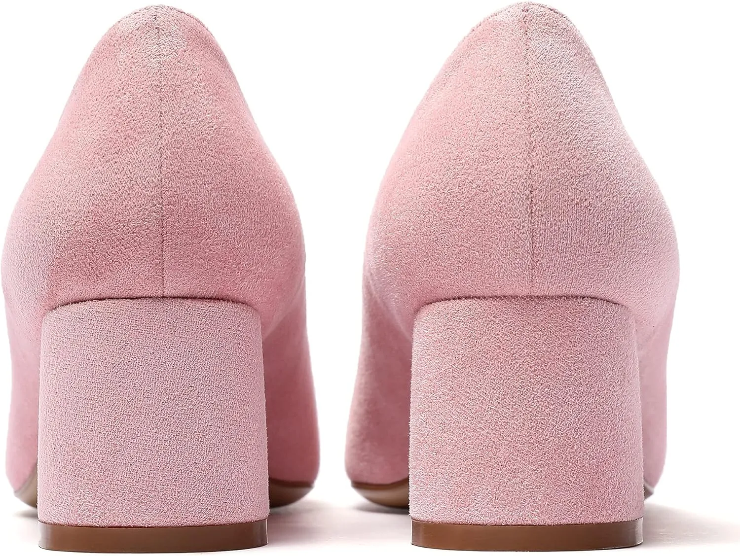 SAMMITOP Women's Women's Chunky Heels Slip-on Pumps Comfortable Leather Mid Heel Pointed Toe Block Office Classic Shoes 5 cm Heel