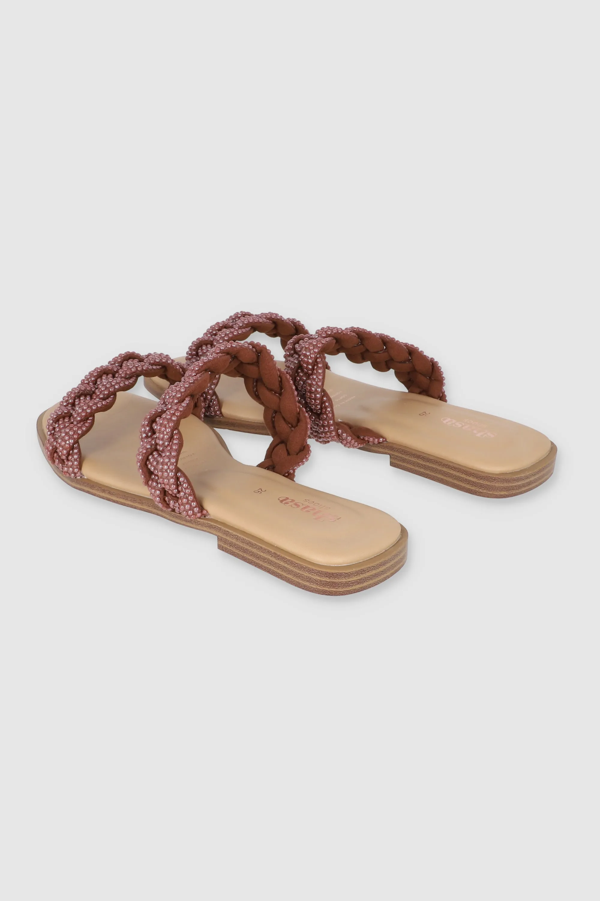 Sandalia Plana Trenza Plana
