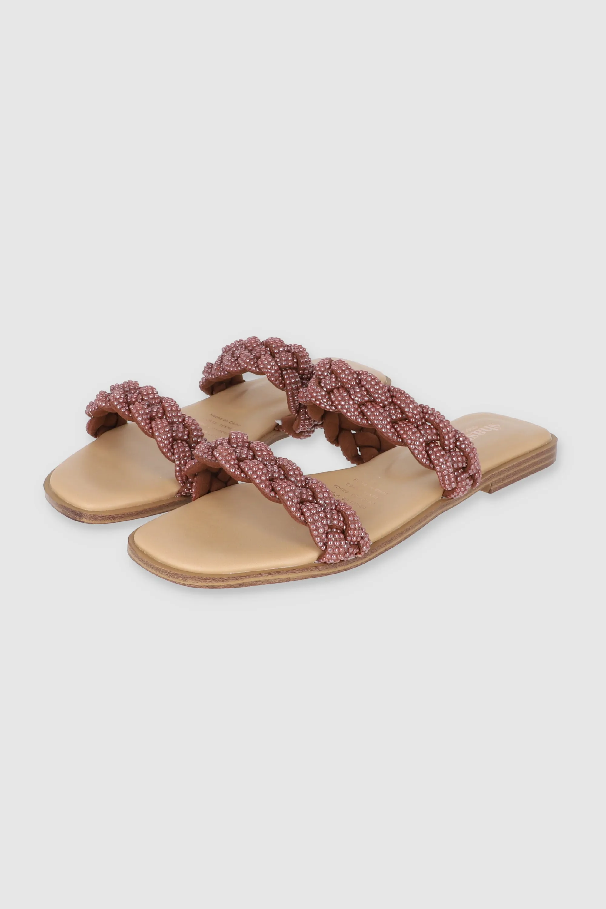 Sandalia Plana Trenza Plana