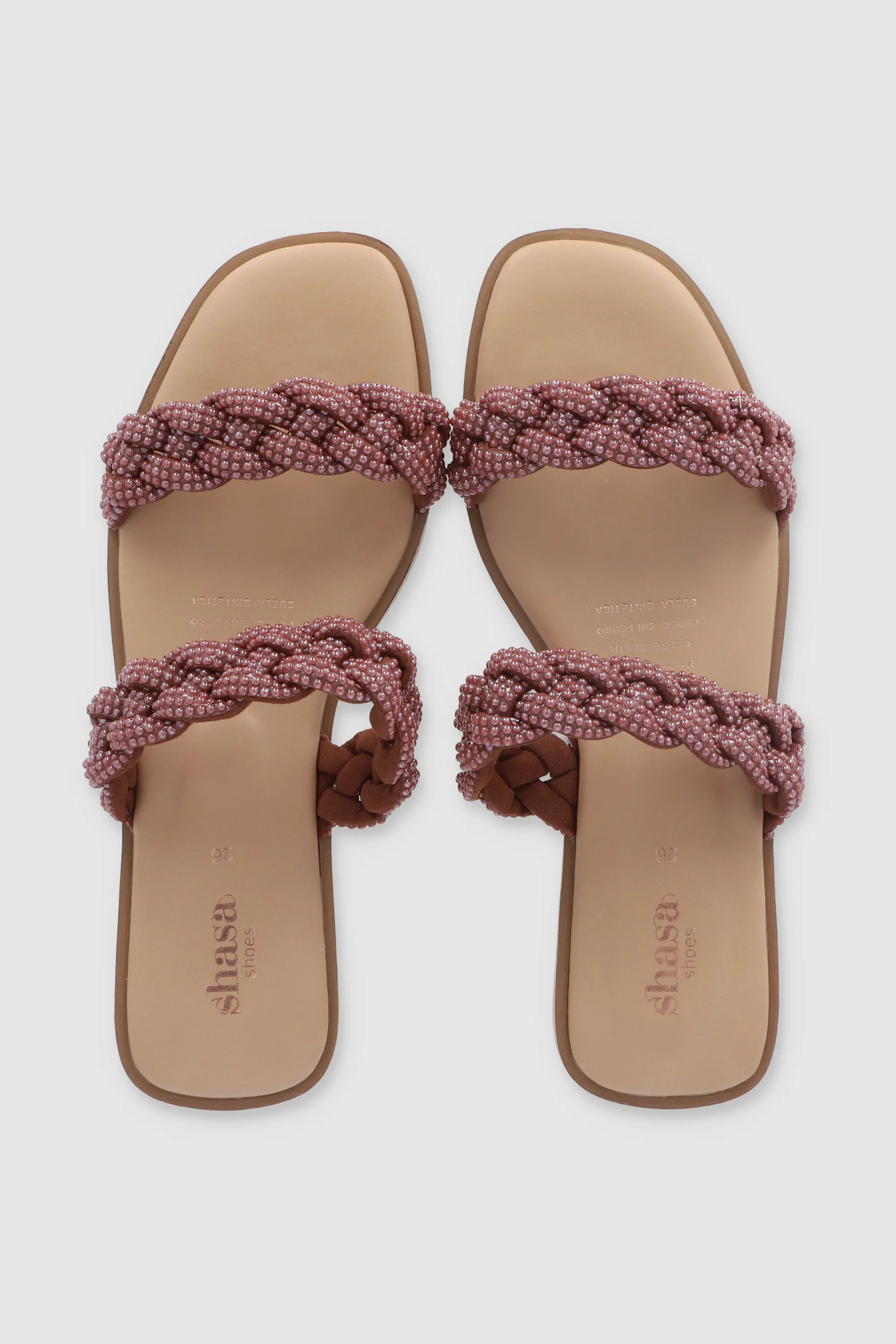 Sandalia Plana Trenza Plana